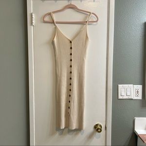 Forever 21 - Midi Cream Ribbed Dress